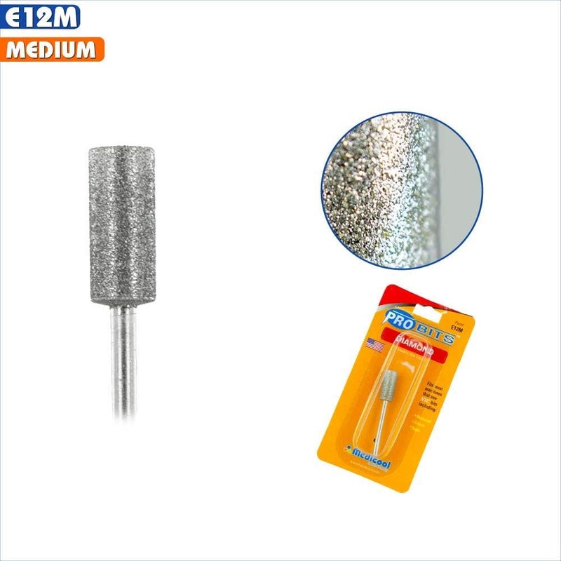 Medicool Diamond Barrel Filing and Shaping Nail Tool Bit - E12M for Manicure and Pedicure - Image 3